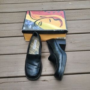 Vintage 90s y2k‎ Bratz Black Vegan Leather Platform Oxford Chunky Heel Loafers 8